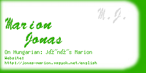 marion jonas business card